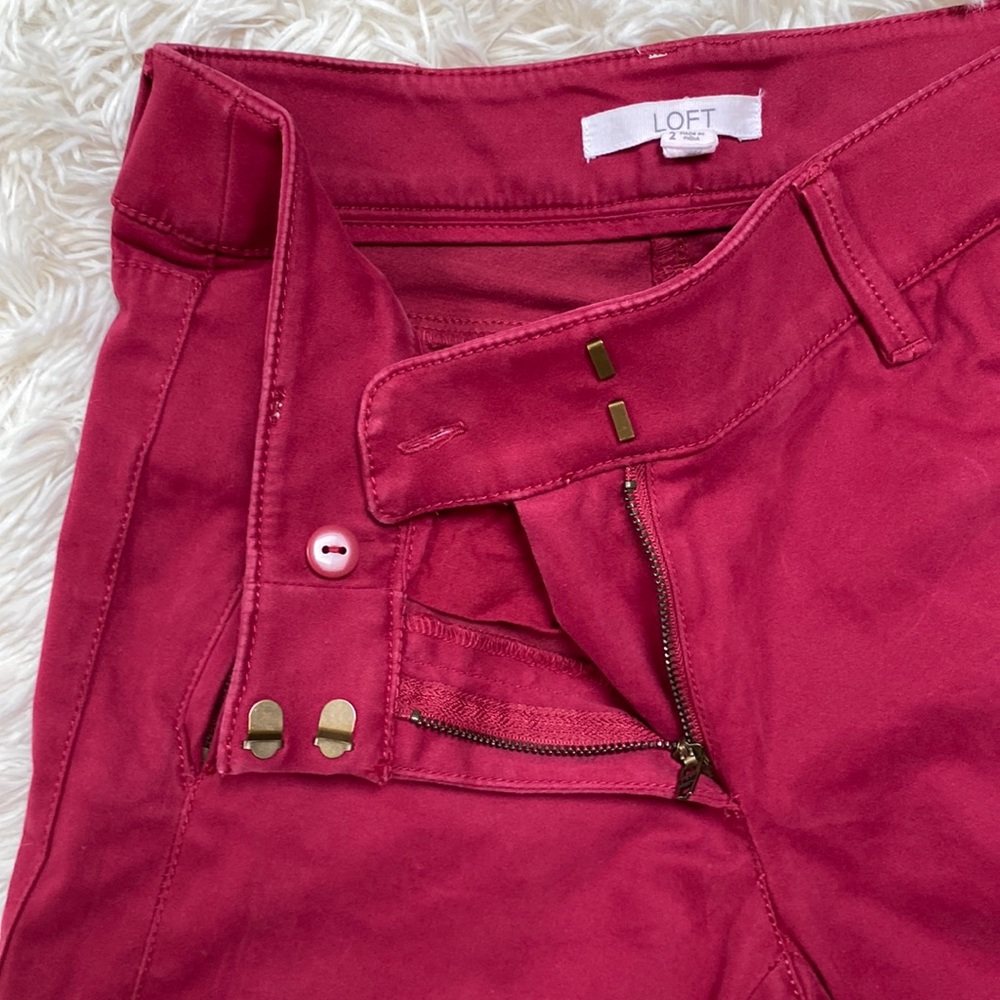 🎉HP🎉 Loft Ankle Pants 💗 Cranberry Red - Picture 8 of 14